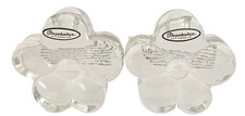 Paşabahçe Turkey Pair Clear Glass Candle Holders Flower Shape 4