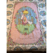 Rare VTG Precious Moments Little Girl w/duck twin comforter W/sheets & curtains picture