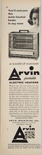 1959 Print Ad Arvin Portable Electric Heaters Made in Columbus,Indiana picture