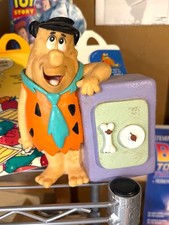 Vintage Fred Flintstone Figurine Coin Bank Safe Hanna-Barbera Collectible picture