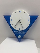 Vintage Viagra Clock - Pfizer Promotional Blue Drug Rep Advertising  picture