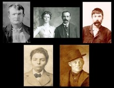 Butch Cassidy Wild Bunch Gang PHOTO Lot, 5 MUG SHOTS 1893,1900,1902 Kid Curry picture