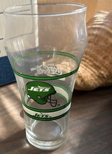Vintage NFL New York Jets Coca-Cola Football Drinking Glass Coke picture