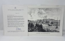 Vintage 1974 Mercedes-Benz Stuttgart Lithograph with Letter picture
