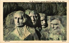 Vintage Mt. Rushmore C.T. Art-Colortone Postcard Black Hills South Dakota picture