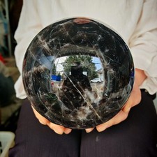 9.46LB Natural crystal Black Quartz Sphere Perfect Gift Decor reiki healing picture