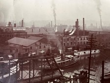 c1915 Cleveland Industrial Waterfront Cuyahoga River Photo Factories Boats Ohio picture