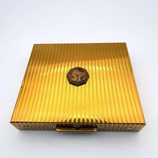 Vintage FHA Future Homemakers of America Gold Tone Powder Compact Mirror Case picture