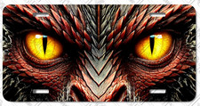 Fierce Dragon Eyes License Plate – Rustic Fantasy Aluminum Car Tag – LP-DR002 picture