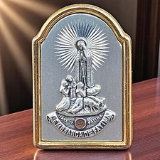 VTG Our Lady Lembranca De Fatima Three Shepards Fridge Magnet Terra Christian picture