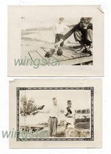 VINTAGE FALCONRY BOYS BIRDS 1930s - 1940s Crow Raven Lake Dog Vintage Photos picture