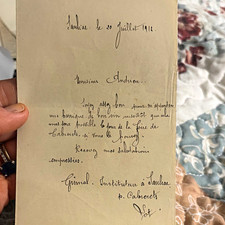 French Handwritten Letter, Lamia, Dated 20 Juillet 1912, Signed “Gimal” picture
