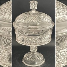 McKee & Brothers EAPG Germanic Covered Compote/Candy Dish 1894-99 USA 12.75