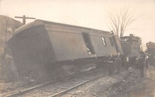 J39/ Interesting RPPC Postcard c1910 Railroad Wreck Disaster 250 picture