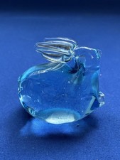 Vintage Light Blue Glass Bunny Rabbit Figurine Paperweight picture