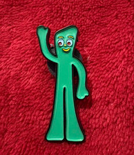 GUMBY enamel pin - green clay cartoon figure -  picture