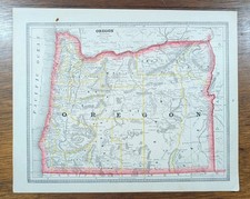 Vintage 1883 OREGON Map 13