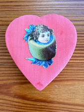 Fantastic Antique Valentine's Day Heart Shaped Box Germany German Paper Dresden picture