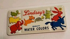 ​Vintage Mid-Century Lindsey's Artist Watercolors Tin Palette Glenside PA... picture