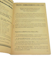 WWII 1944 Travel America Guide Traveling Commandments in Wartime Nation At War picture