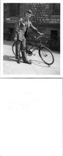 Joel P Dardis May 6, 1945 holding his bicycle, Luxembourg B+W Found Photo V2850 picture