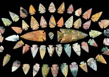** 52 pc lot Flint Arrowhead Ohio Collection Project Spear Points Knife Blade ** picture