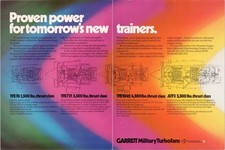 Garrett Military Turbofans Vintage Print Ad Engine Schematics 1980 picture