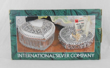 International Silver Co 2 pc Heart Shape Jewelry Dish Trinket Ring Holder Set picture