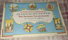 Massachusetts: The Historic Vacationland A Travel Map 1964 Bay State picture