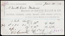 1876 David Ellis & Co Boston MA Victorian Grocer Billhead North End Mission picture