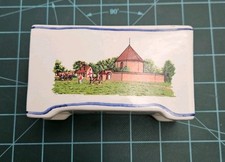 Vintage Elpa Alcobaca Powder Magazine Williamsburg VA Flower Frog Brick Vase picture