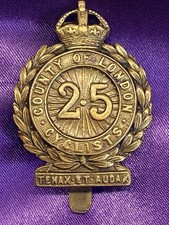 Genuine WW1 25th County of London (Cyclist) Bn GM w/slider picture