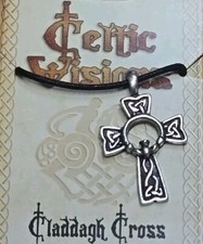 Celtic Visions Claddagh Cross Pendant Wiccan Pagan Made in USA New picture