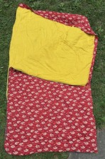 Vintage 1960s 70s Sleeping Bag Mod Retro Quilt Flower Power Daisy He Loves Me picture