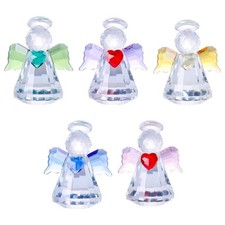 Crystal Tiny Angel Figurine Collectible Glass Guardian Angel Ornament picture