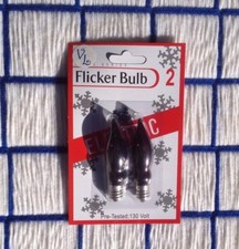 CARDof 2 PURPLE FLICKER FLAME LIGHT BULB E12 candelabra C7 flickering 1w 7¢*ship picture