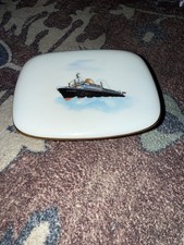 Vintage Rosenthal Handmalerei Germany SS Bremen Porcelain Trinket Box #6940 picture
