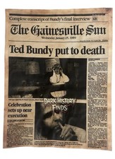Ted Bundy Put to Death The Gainesville Sun News Headline Newspaper picture
