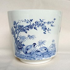 Rare Vintage Furnivals 1913 Blue Quail Cache Pot Planter Pot Made in England picture