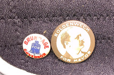Lot of 2 Vintage Illinois Campaign Pins Brundage Governor Boldenweck Chicago picture