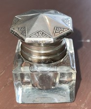 Antique Inkwell with Sterling Top picture
