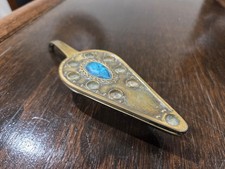 Vintage Dayagi With Blue Stone Brass Chanukah Menorah The Light Of Freedom picture