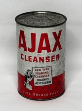 Vintage Ajax Cleaner Can 14 Oz Unopened Full Antique Collectible Advertising picture