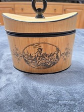 Vtg Chelsea House Country Toile Cachepot Planter Lidded Box Faux Bois Italy MCM picture