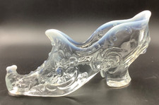 Mosser Victorian Glass Clear Opalescent Large Slipper Shoe, 5.75” x 3” picture