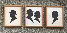 3 SILHOUETTE PORTRAIT OF MAN And Woman Couple BY Andy Chuka 1960/1970s 7.25”x6” picture
