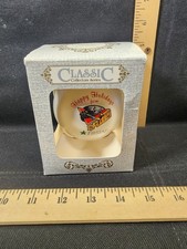 Vintage Christmas Bulb Ornament Cincinnati Cyclones Happy Holidays New In Box picture