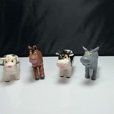 Vintage JA-RU Toon Time Farm Animals Lot of 4 Cow Horse Donkey Sheep Toy Figures picture