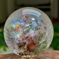 87G Natural Green Ghost Crystal Quartz Ball Crystal Sphere Mineral Specimen picture