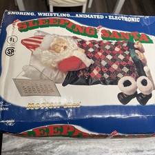 Vintage 1992 Telco Motionette Animated Christmas Sleeping Snoring Santa Claus picture